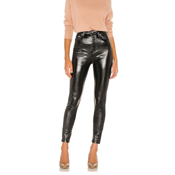 Free People Phoenix Coated Skinny Jean in Liquid Black (31) - Picture 9 of 9